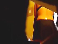 Spy Cam Film A Girl In Her Dressing Room Putting On A Thong