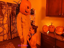 King Jack In Trick Or Treat Pumpkin O-Lantern Fucks Me Cums On My Big Tits After Sucking Throating Him