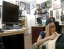 Blondie Babe With Glasses Railed By Perverted Pawn Guy