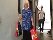 Gigantic Breasts Blonde Old Lady Ride His Cock