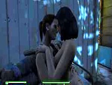 Lesbian Sex.  Bachelorette Party In 3D Pc Game Sex Mod,  Porno Game
