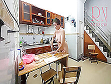 Ravioli Time! Naked Cooking A Nudist Cook At Nudist Hotel Resort.  Nude Maid.  Naked Housewife.  C 2 - Regina Noir