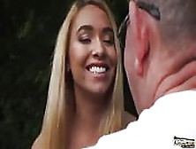 Beautiful Blonde Girlfriend Fucks Oldman