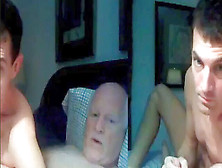 Grandpa And Youthfull Boy Play On Cam