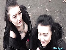 Yammy Spoiled Teens Accept My Money Offer For Outdoor Blowjob