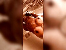 Huge Tits 18 Shows Off Body/feet Into Shower
