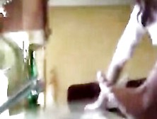 Girlfriend With Fake Tits Gets Fucked In The Kitchen