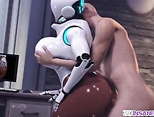 Big Ass 3D Ebony Robot Riding Huge Dick