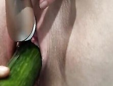 Slender Amateur Fucking Twat With A Cucumber And Big Orgasm Contractions