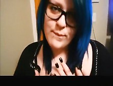 Nerdy Emo Girl With Blue Hair Makes A Sextape