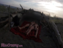 Strangers Caught My Wife Touching And Masturbating My Cock On A Public Nude Beach With Cumshot - Misscreamy