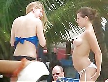 Two Hot Ladies Were Caught By The Hidden Cam On The Beach