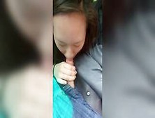 Blowjob In The Car With Her Friend Watching