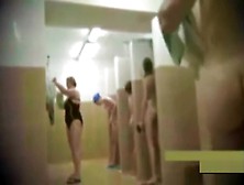 Teens And Moms In Public Shower Room