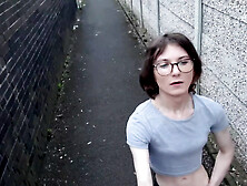 Risky Public Alleyway Gets My Trans Cock Hard And Ready For Sucking
