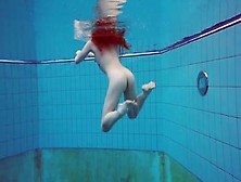 Superb Tattooed Redhead Katrin Bulbul Does Underwater Striptease Show
