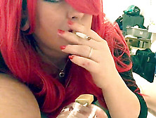 Dominatrix Teases Smoking Then Forces Chastity Box On - Fetis