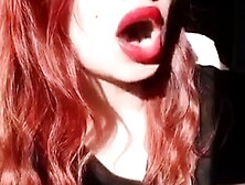 Big Red Lips In My Cigarette For My Smoking Bitch Boy!