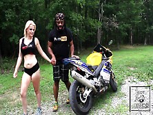 Hd- Nadia White And Don Whoe Rev It Up On His Bike