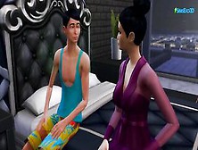 The Old Stepsister Decided To Take Care Of Her Younger Stepbrother.  (Sims