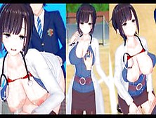 【エロゲーコイカツ！】爆乳保健の先生のおっぱい揉みまくりH！巨乳仁王立ち手コキ・フェラ・パイズリ・正常位・バック(アニメ3Dcg動画)[Hentai Game Koikatsu! ](Anime 3D