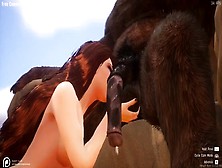 Redhead Enjoys Deepthroating Buffalo