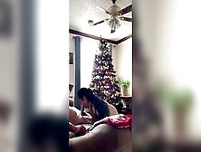 Quick Corona Christmas Fucked On Couch Inside Front Of Tree.  Suck And Cowgirl Nailed