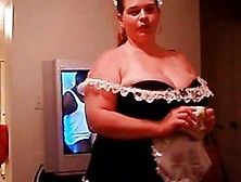 Bbw Shows Off French Maid Outfit And Sucks Cock