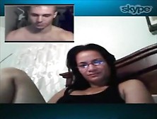 Nerdy Girl Gets Tricked With A Fake Guy On Skype And Masturbates