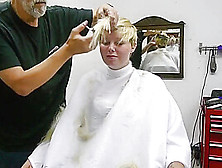 Blonde Girl Barbershop Haircut