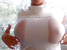 Attractive Big Boobs Shaved Entertains On Cam