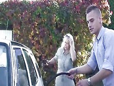 He Fucks Blonde Mother Into Law On Back Yard