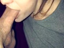 College Girlfriend Sucking Cock Before Bed