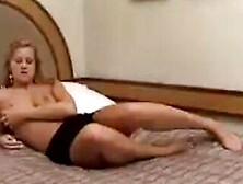 Horny Blonde Slut Gives Bj To One Big Cock And Her Butt Is Extremely Hammered By It