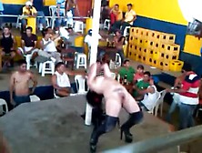 Naked Woman Dances For Group Of Guys