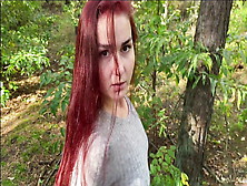 Strawberry Blonde Wifey Licks Dick In The Forest And Swallow.  Kleomodel