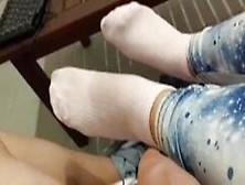 Socksjob With Light Blue Socks (Onlyfans: Mistress Darkshine)