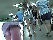 Girl Was Climbing The Stairs And Caught On Upskirt Cam