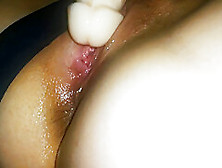 Amateur Teen Closeup Pussy Masturbation Big Dildo Wet Oiled Pussy(Closeup Sound)
