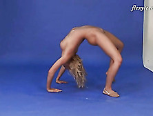 Naked Girl Dances And Bends Splendidly