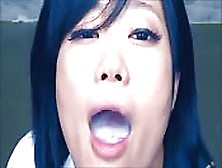 Japanese Schoolgirl Swallowing Cum