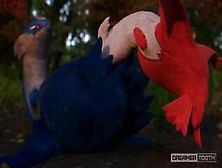 Hot And Messy Dragon Pokemon Deepthroat [Furry] [Latias X Latios] [Huge Cumshot]