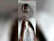 Bbw Splashes Her Adorable Foot Into The Bathtub.
