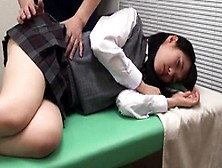 Japanese Teen In Schoolgirl Uniform Stripped