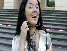 Gorgeous Brunette Chick Fucked In Her Throat & Vagina In Public