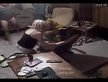 Hacked Ip Cam 3Way Orgy Caught On Camera