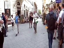 Bare Boobs Teen Walked In Public Downtown
