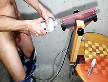 Masturbation With Male Sex Toy With A Fucking Machine