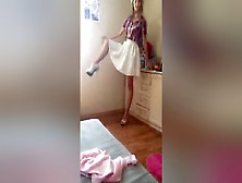 Cute Russian Girl In Skirt