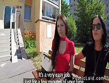 Fake Public Agent Gives Money To Sexy Brunette